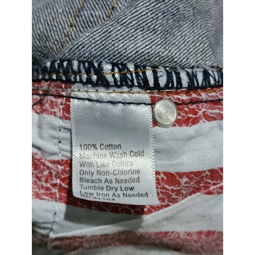 Red Camel Jean Shorts Men's Size 36 Denim  Distressed Bleached Acid Wash Blue